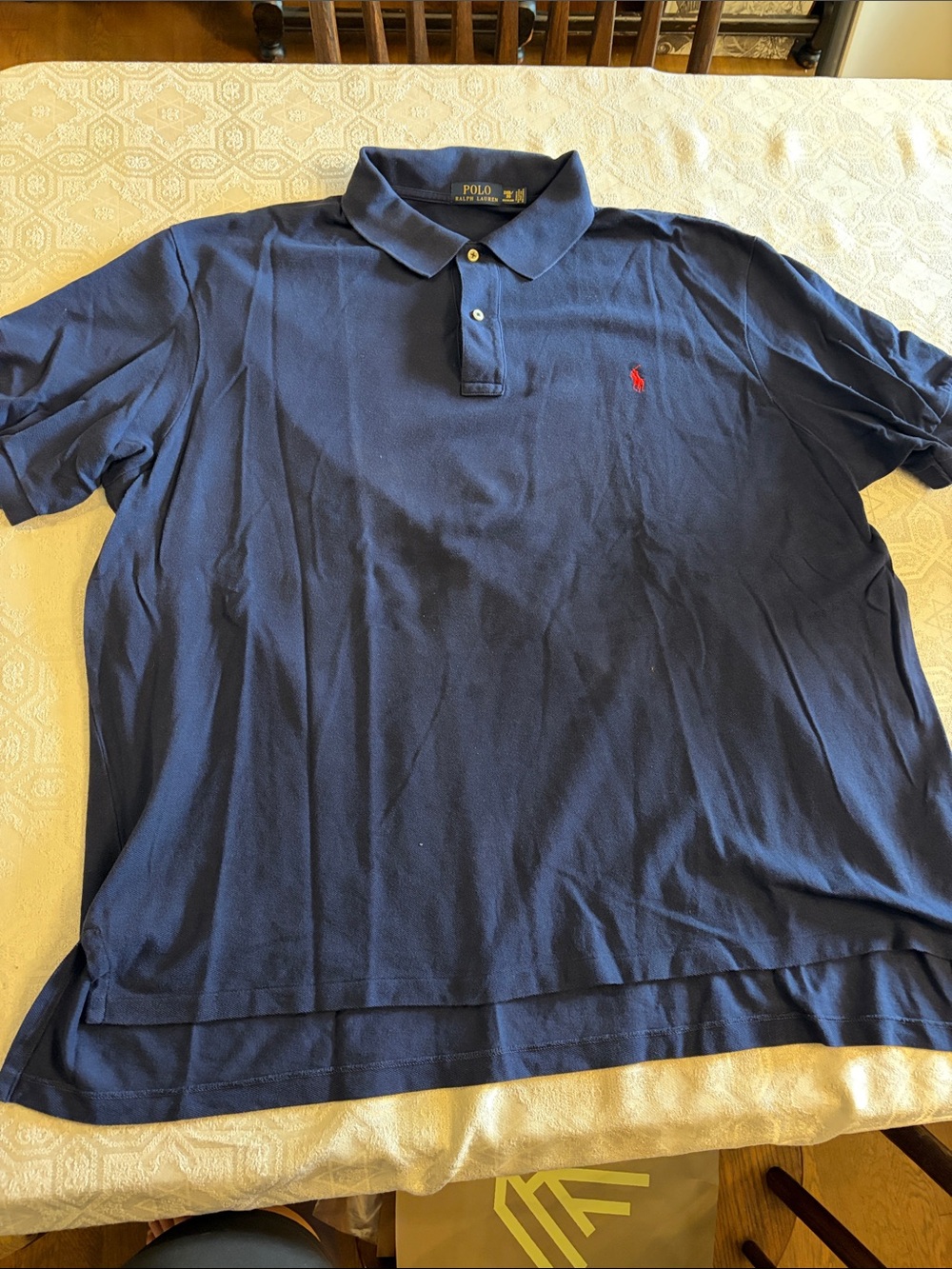 Polo by Ralph Lauren Navy Short Sleeve Polo with Red Pony